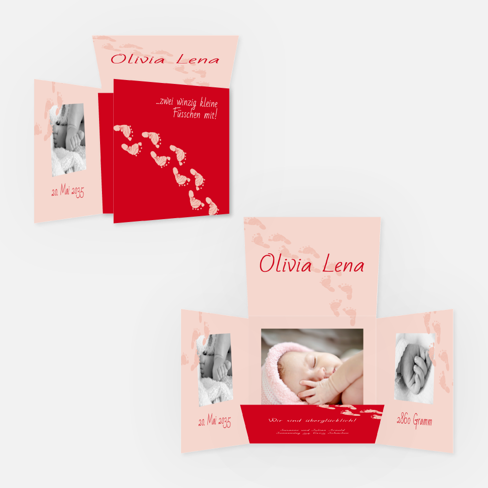 Gestanzte Geburtskarte Olivia