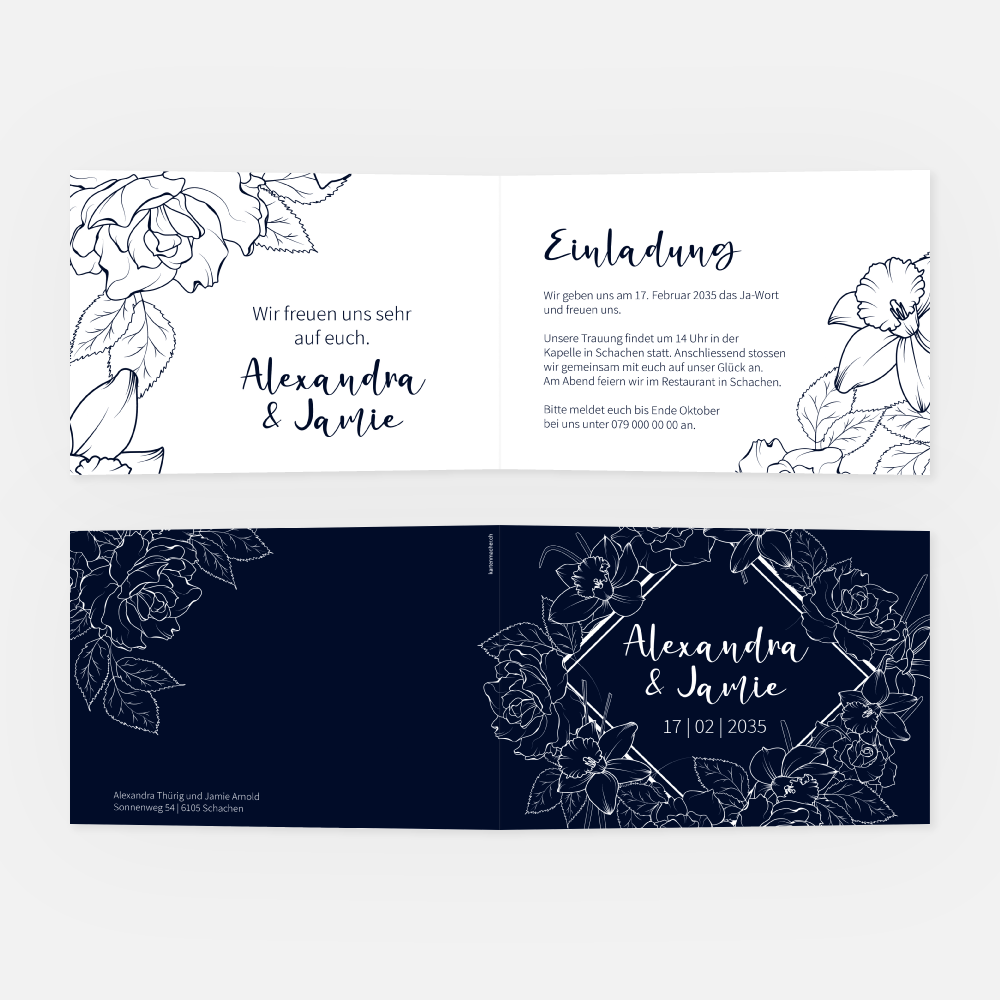 Hochzeitskarte Alexandra-Jamie