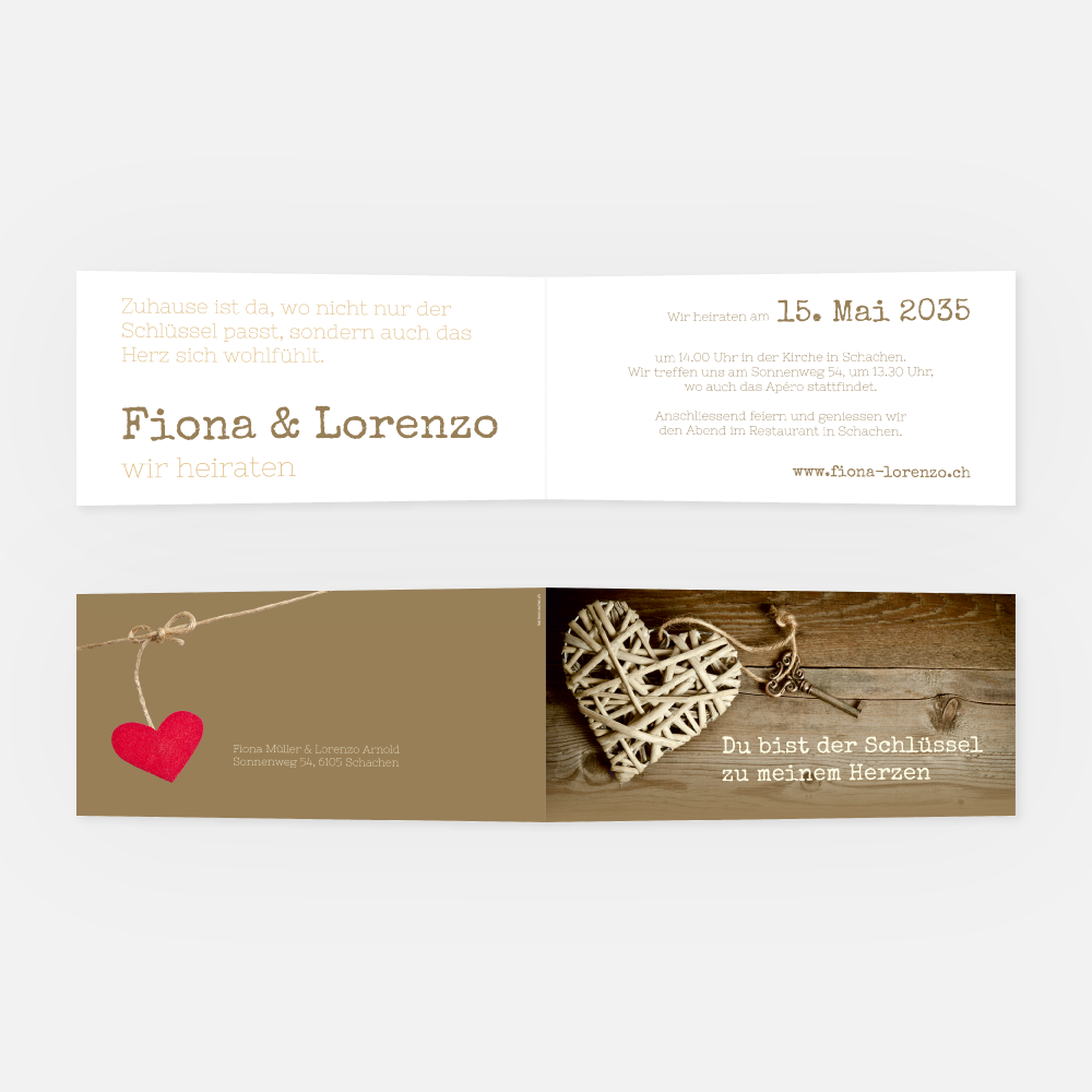 Hochzeitskarte Fiona-Lorenzo