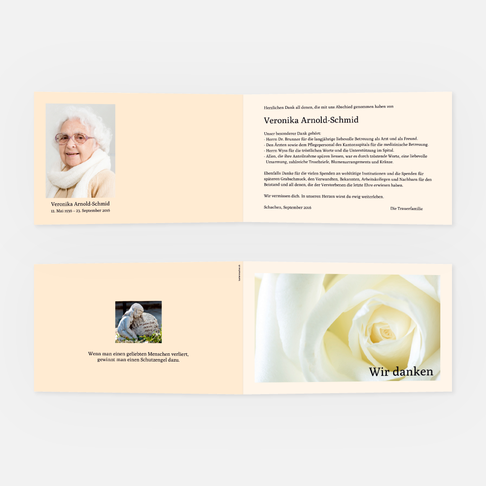 Danksagungskarte Rosenblüte