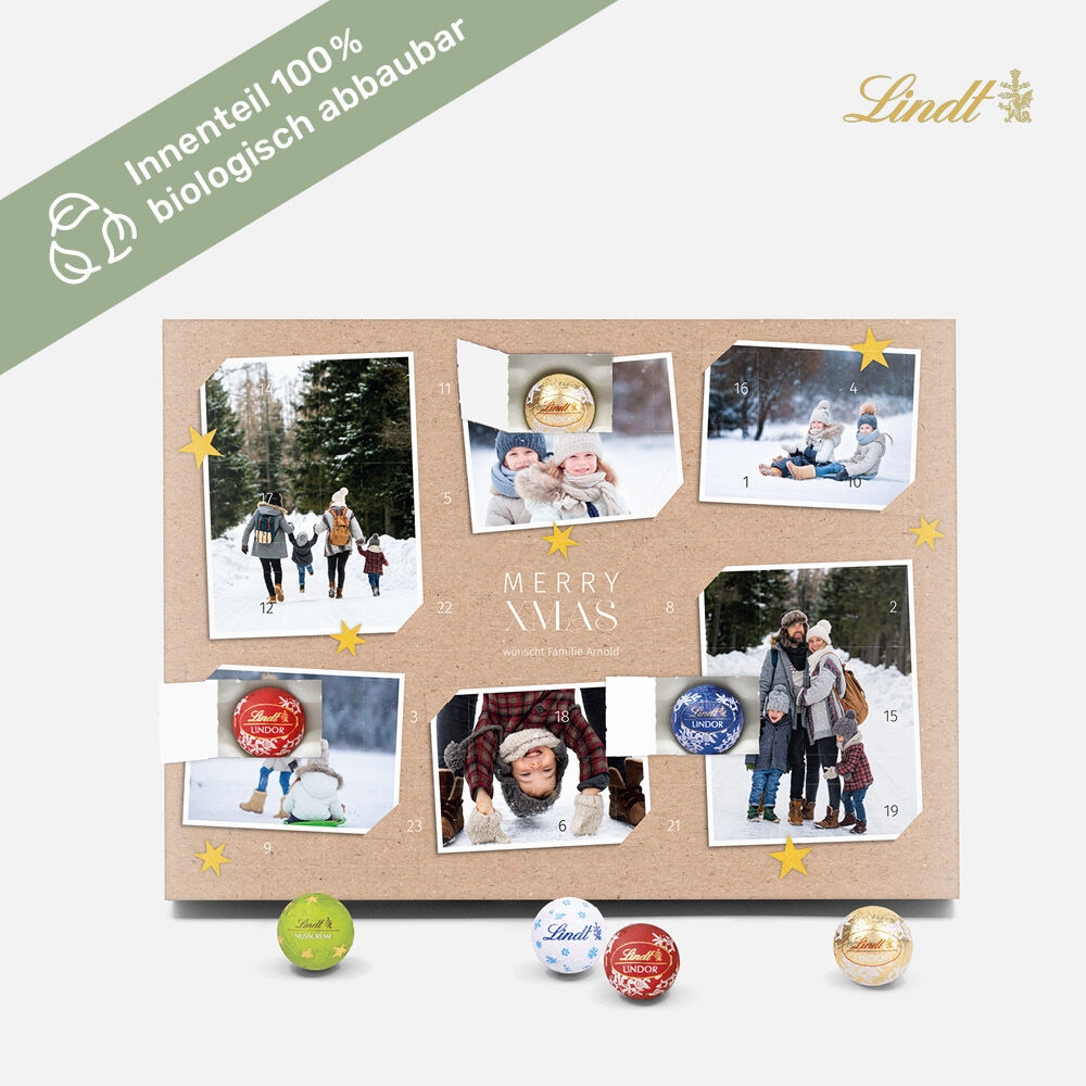 Tisch-Adventskalender Lindt Polaroid