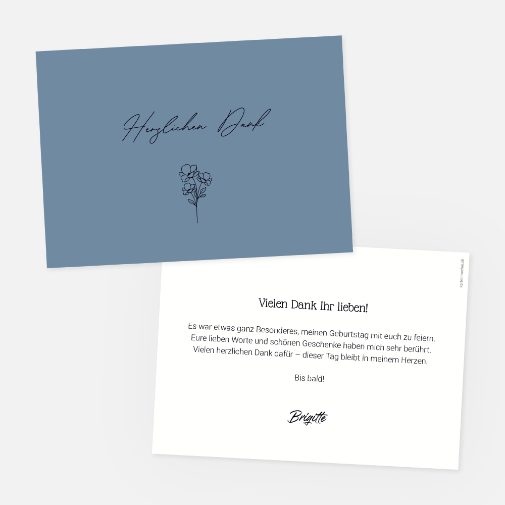 Geburtstagsdankeskarte Brigitte