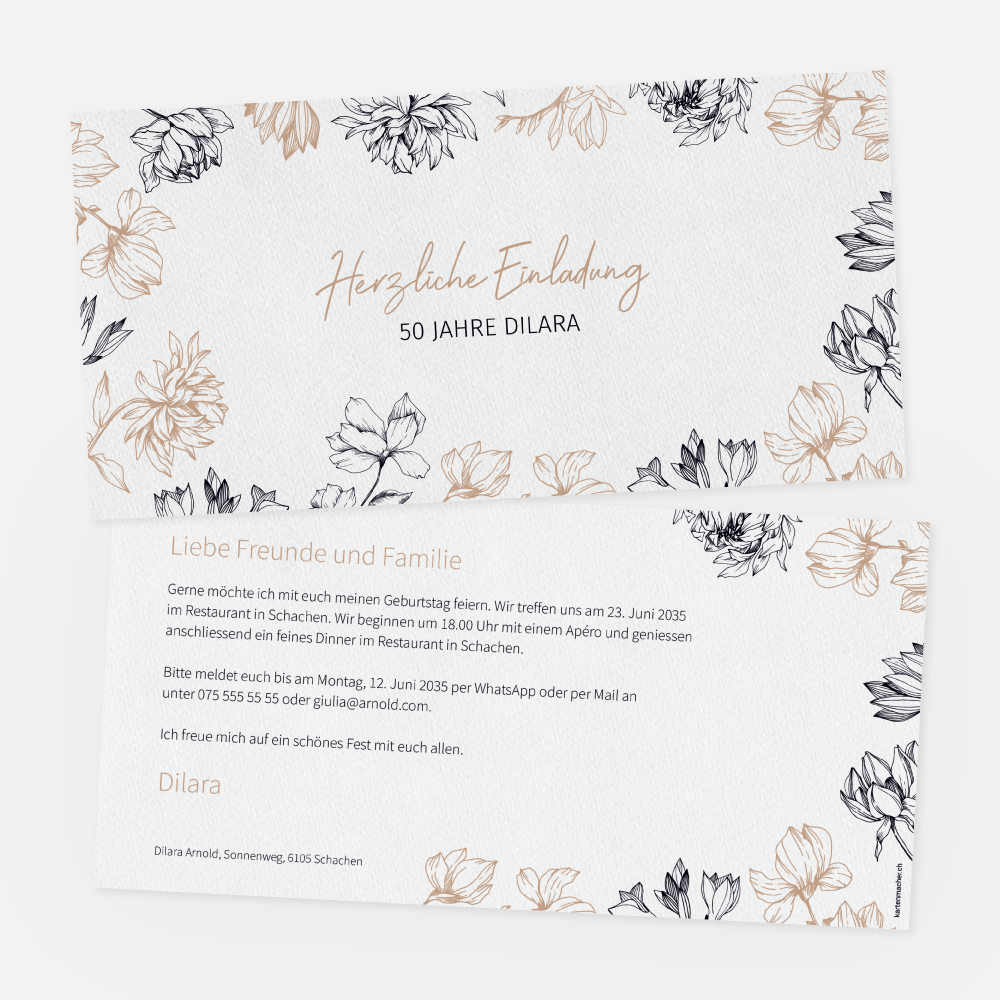 Geburtstagseinladungskarte Dilara