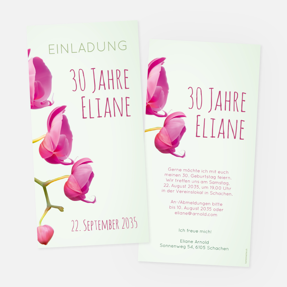 Geburtstagseinladungskarte Eliane
