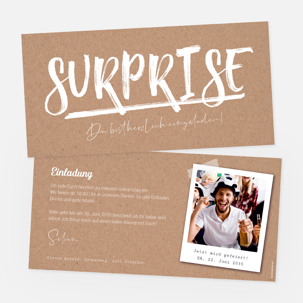 Geburtstagseinladungskarte Silvan