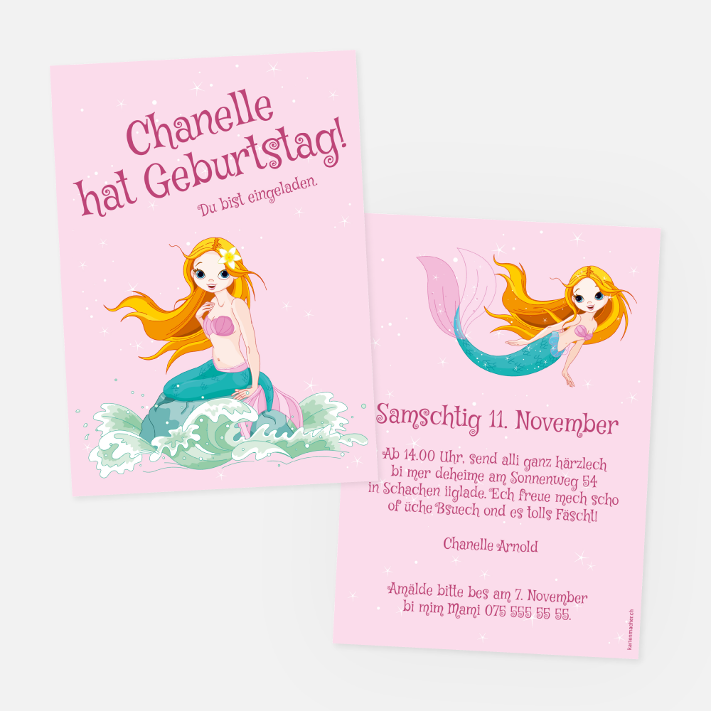 Geburtstagseinladungskarte Chanelle