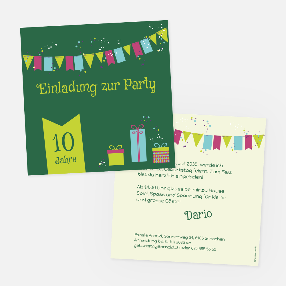 Geburtstagseinladungskarte Dario