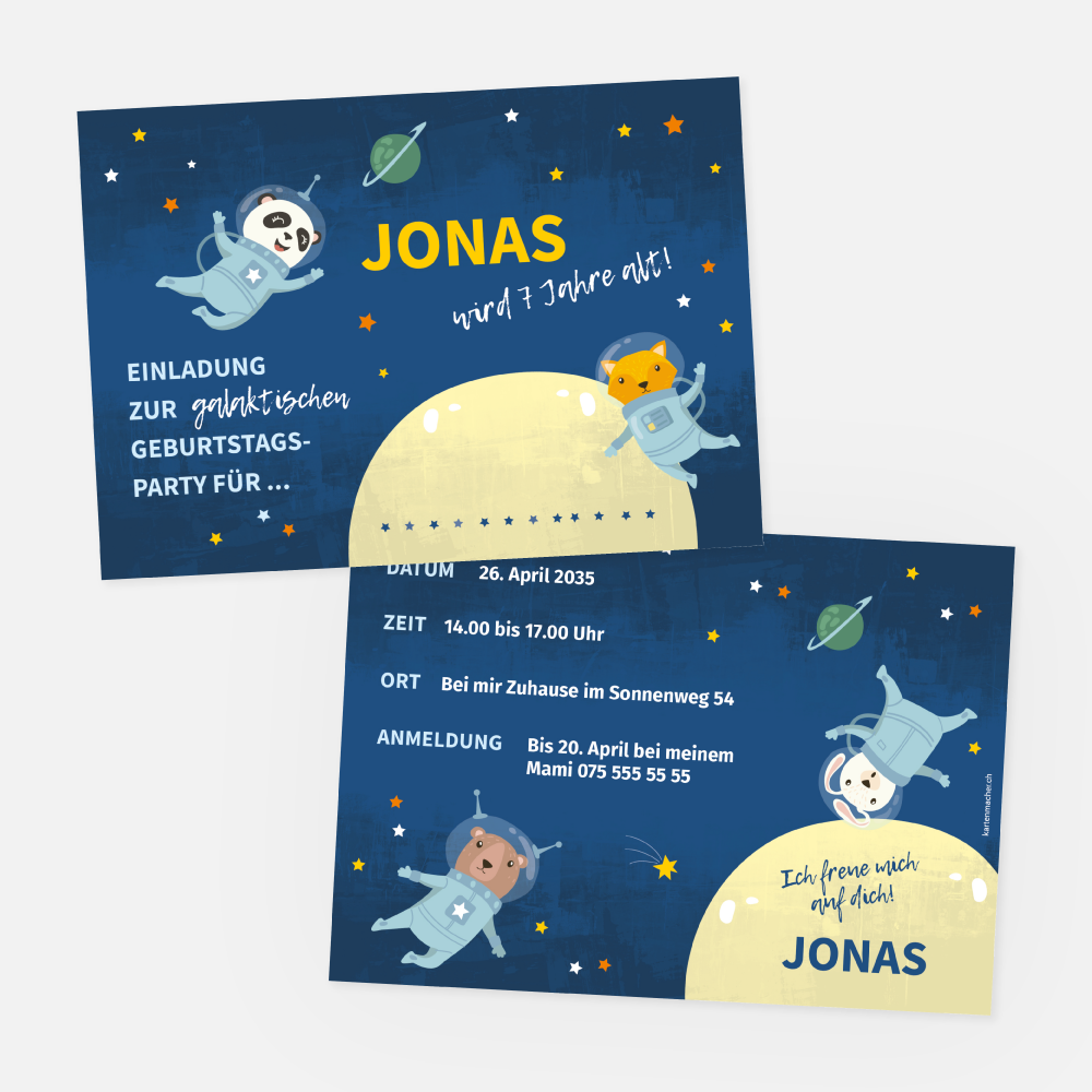 Geburtstagseinladungskarte Jonas