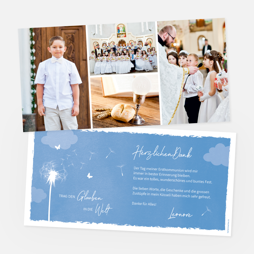 Kommunionsdankeskarte Leonore