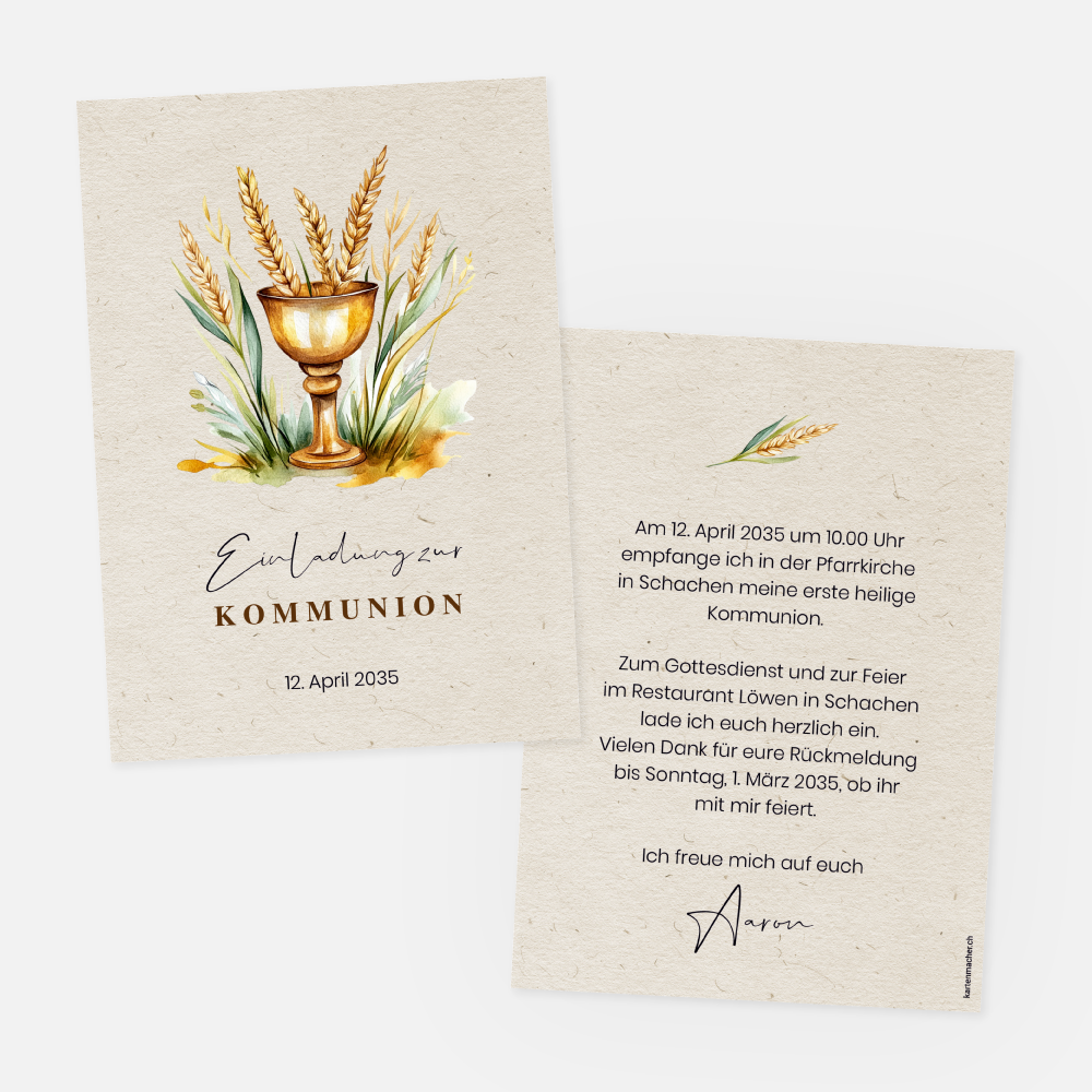 Kommunionskarte Aaron