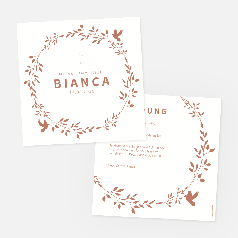 Kommunionskarte Bianca