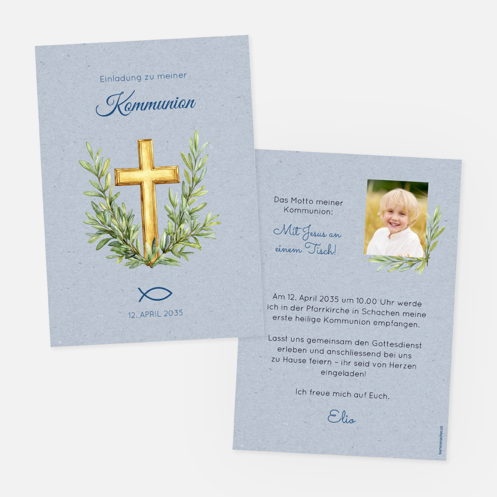 Kommunionskarte Elio