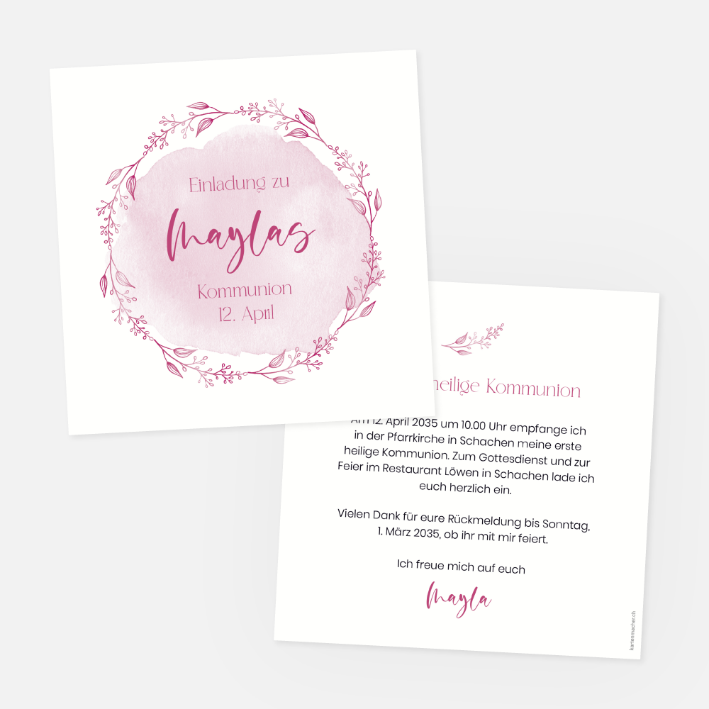 Kommunionskarte Mayla