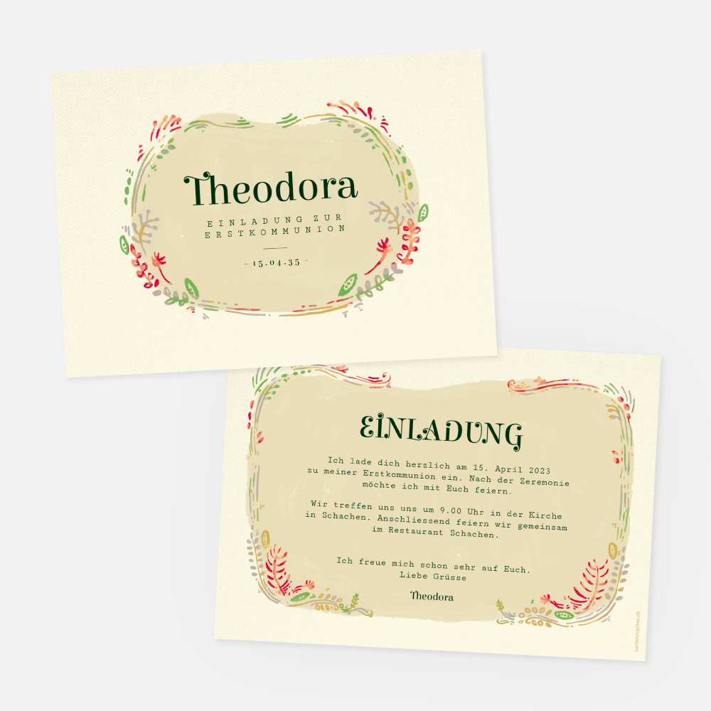 Kommunionskarte Theodora