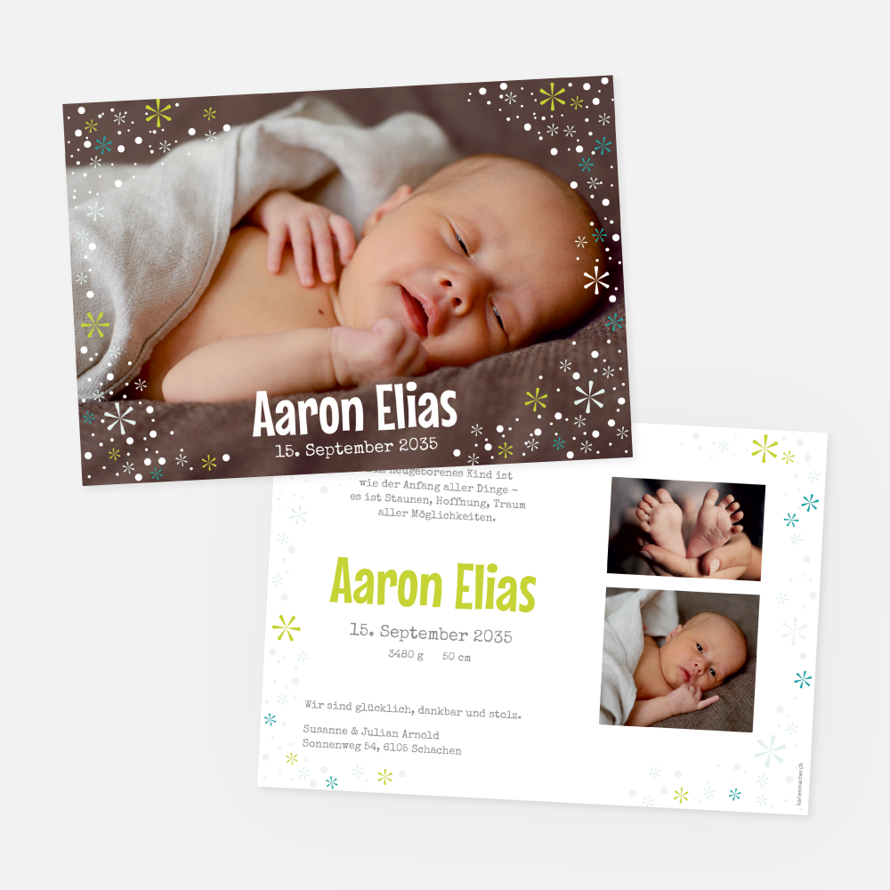 Geburtskarte Aaron