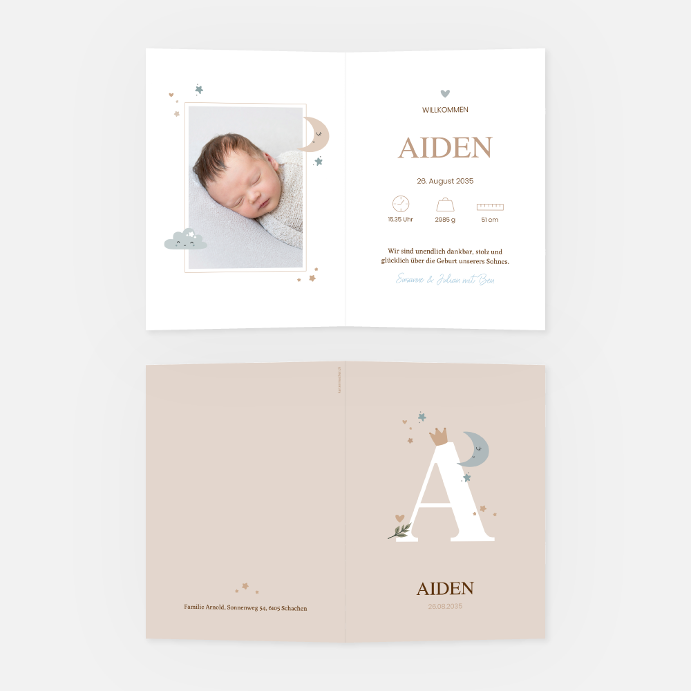 Geburtskarte Aiden