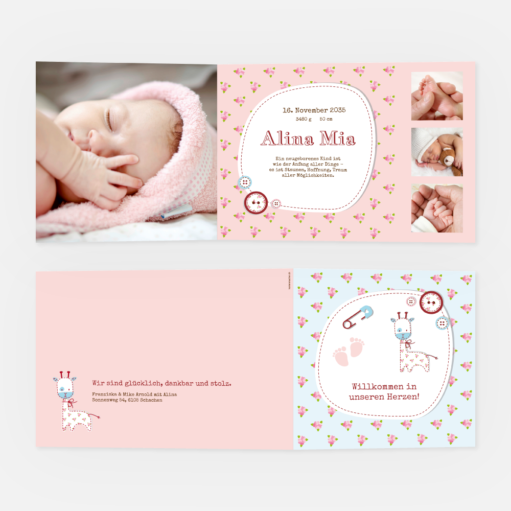 Geburtskarte Alina