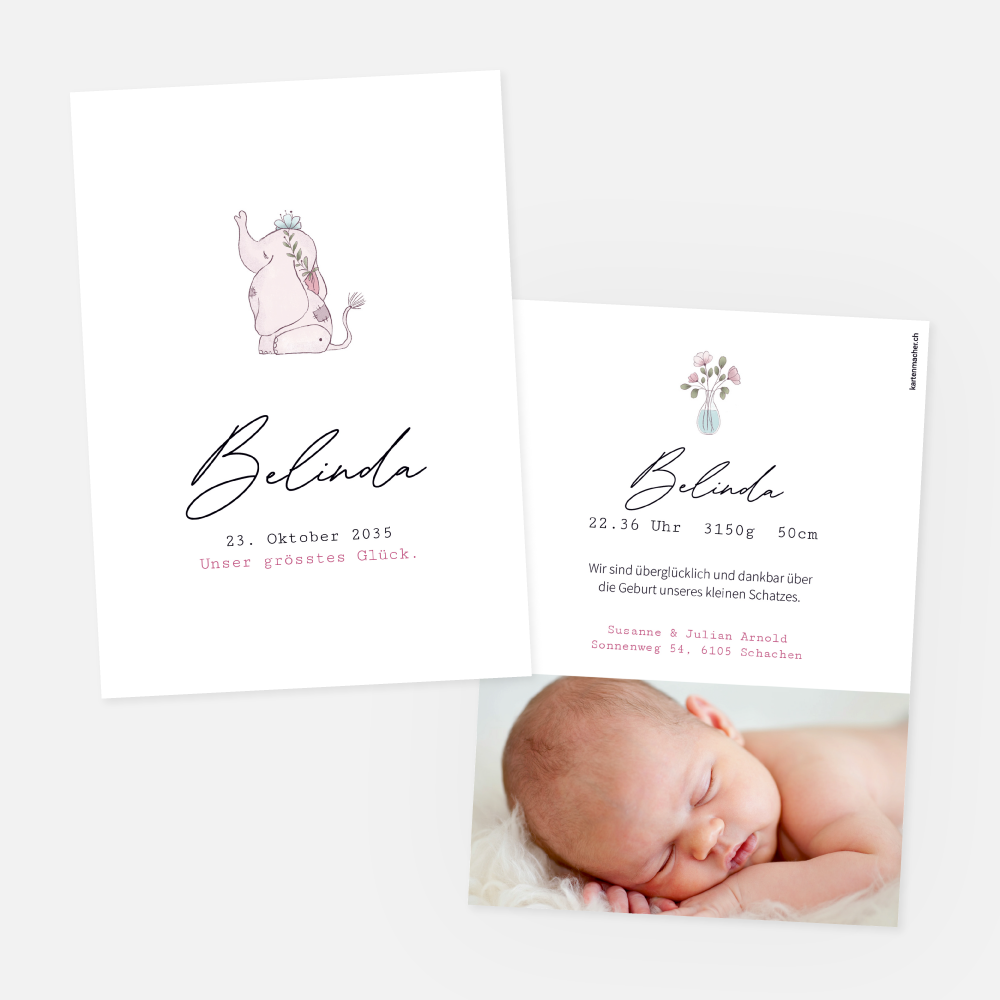 Geburtskarte Belinda