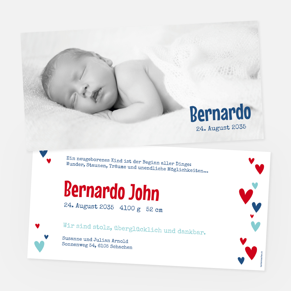 Geburtskarte Bernardo