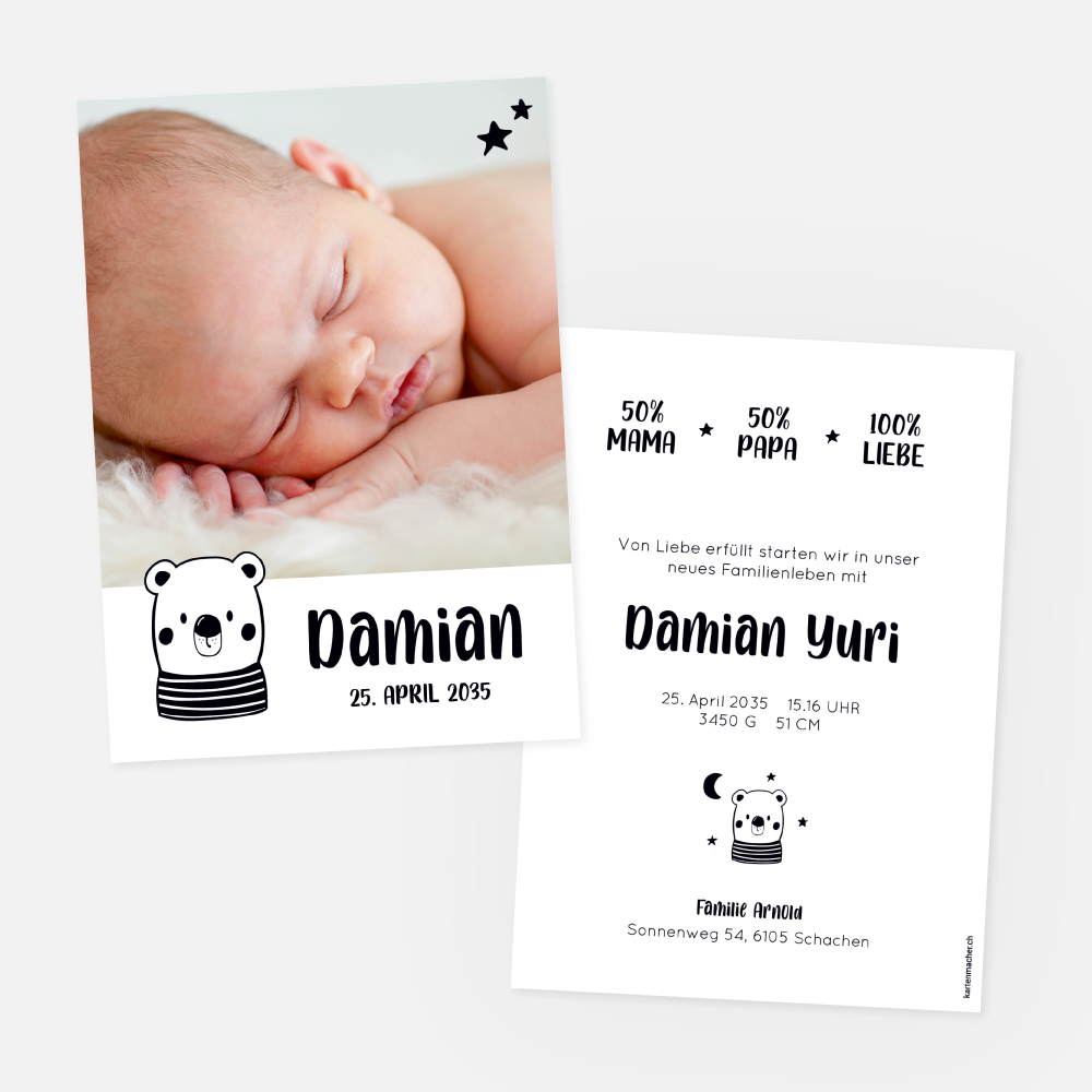 Geburtskarte Damian