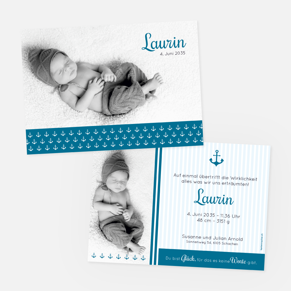 Geburtskarte Laurin