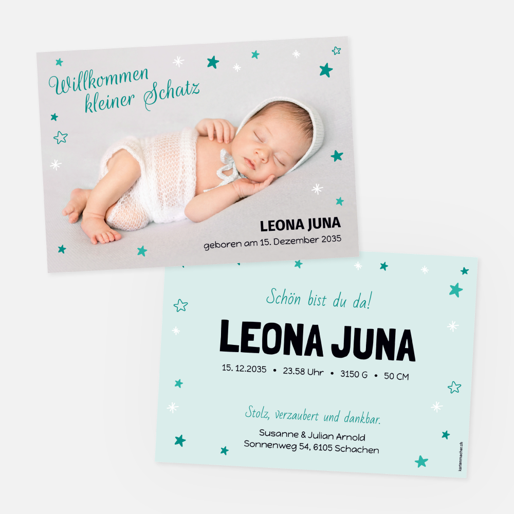 Geburtskarte Leona