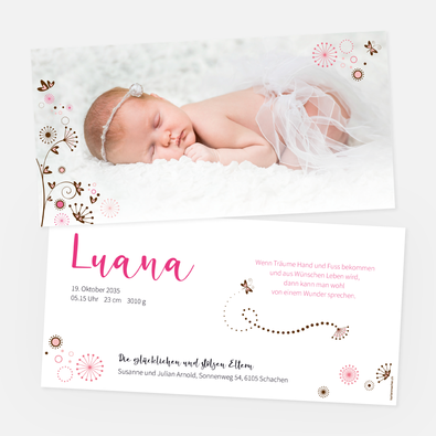 Geburtskarte Luana