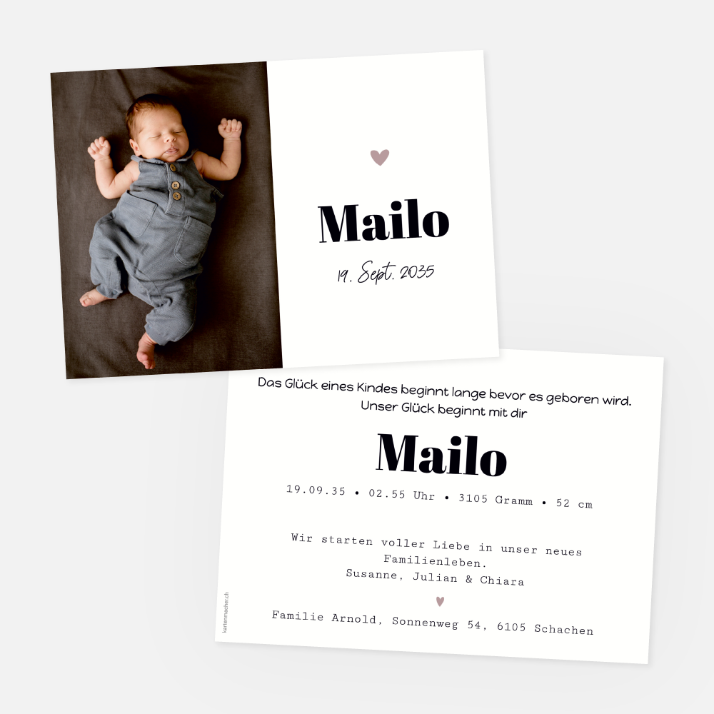 Geburtskarte Mailo