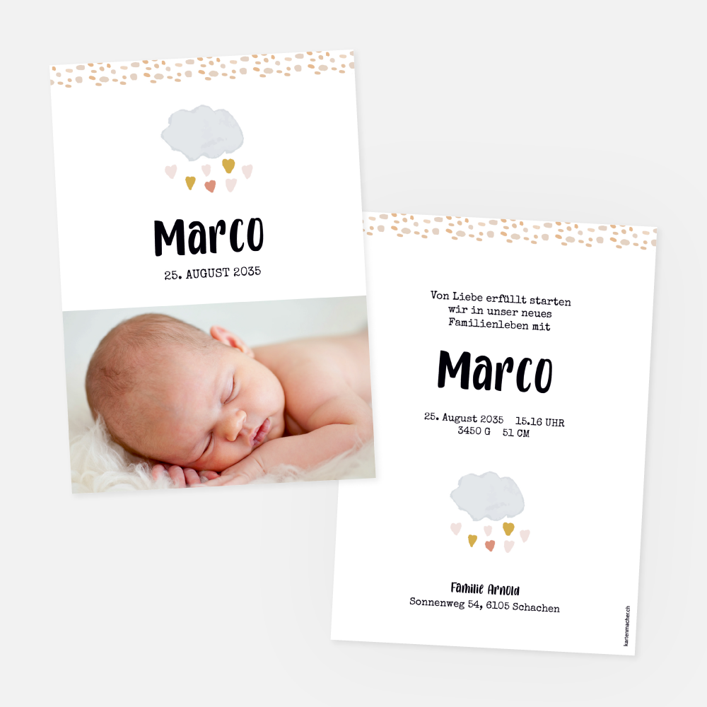 Geburtskarte Marco