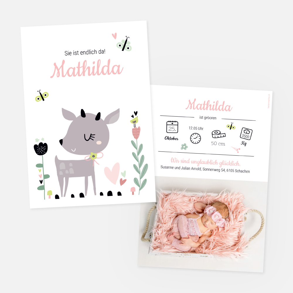 Geburtskarte Mathilda