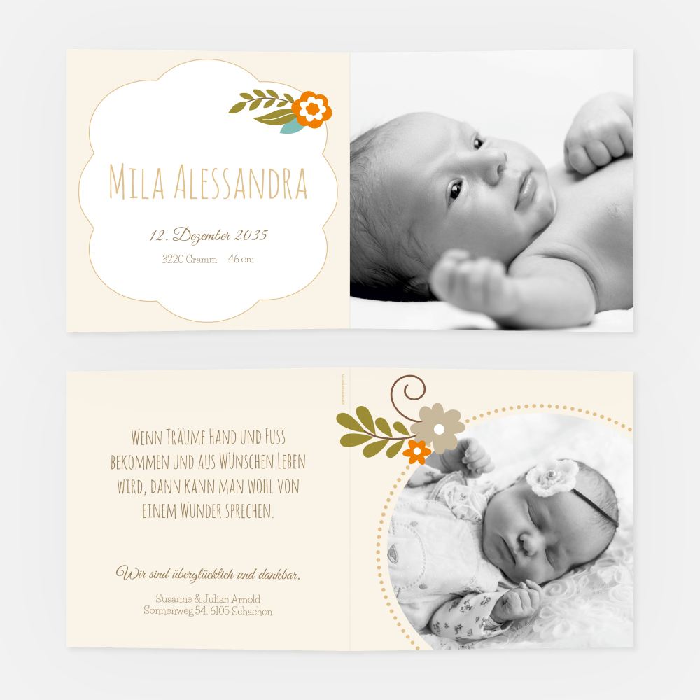 Geburtskarte Mila
