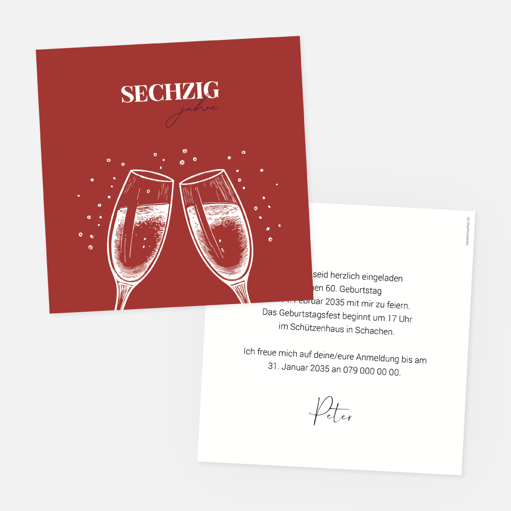 Geburtstagseinladungskarte Peter