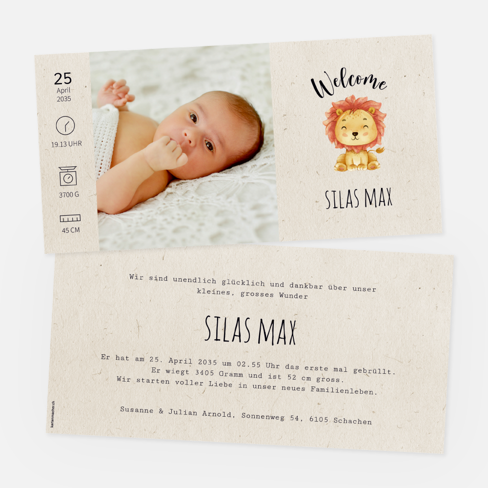 Geburtskarte Silas