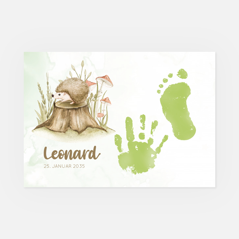 Hand- und Fussabdruckbild Leonard