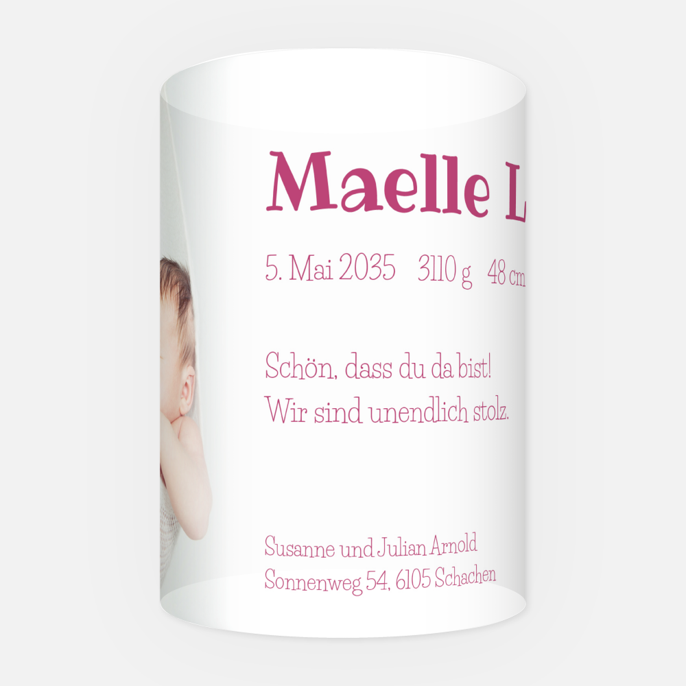 Leucht-Geburtskarte Maelle