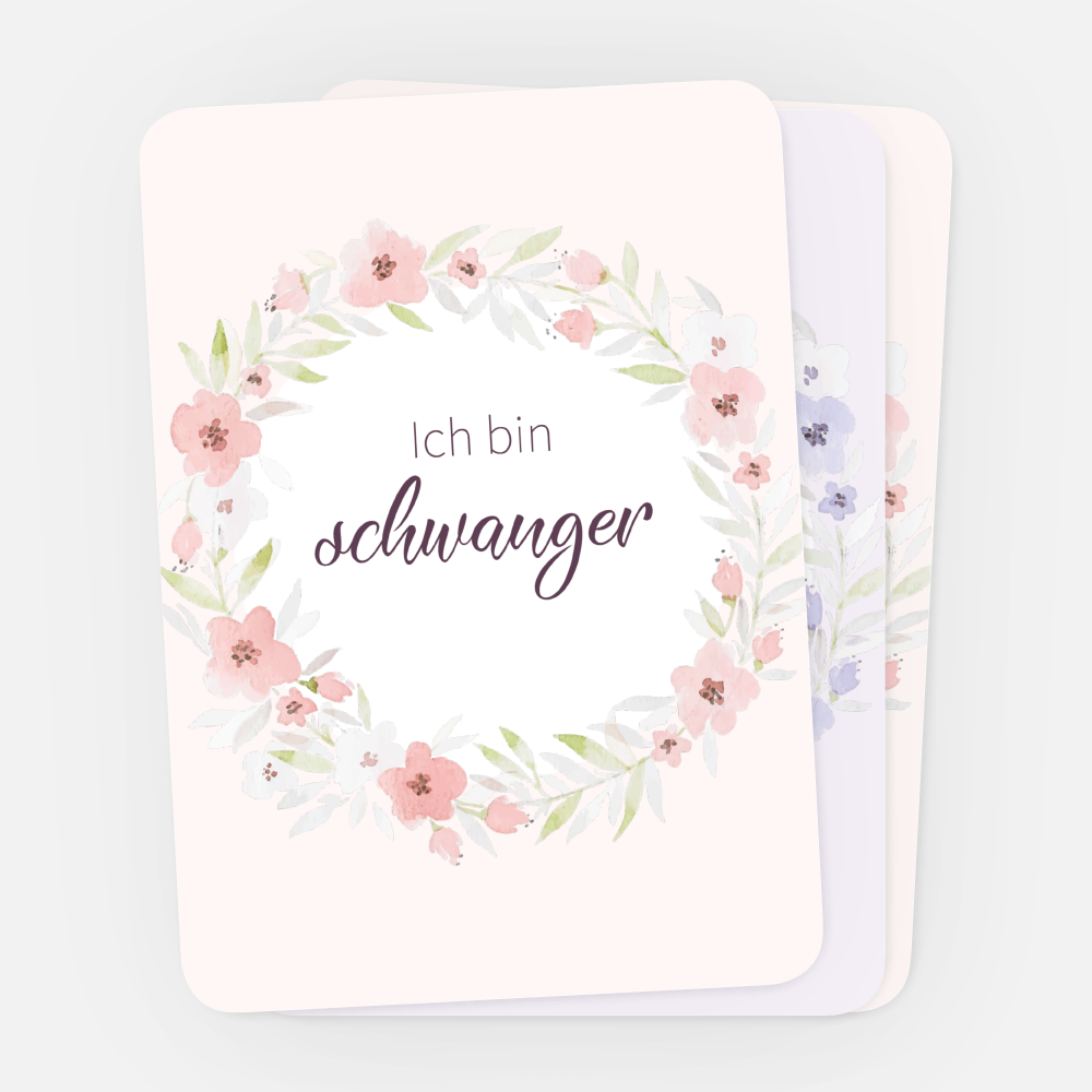 Meilensteinkarten Blumenkranz