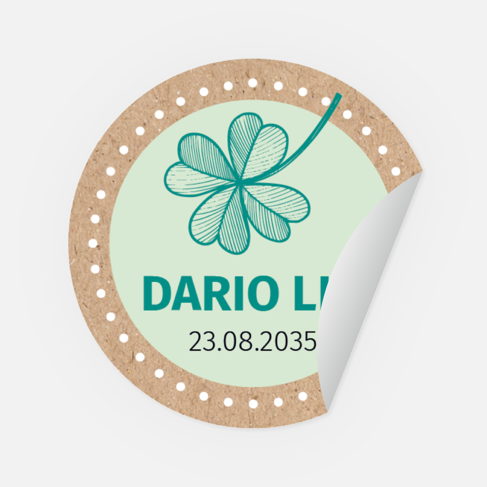 Sticker Dario rund 45 mm