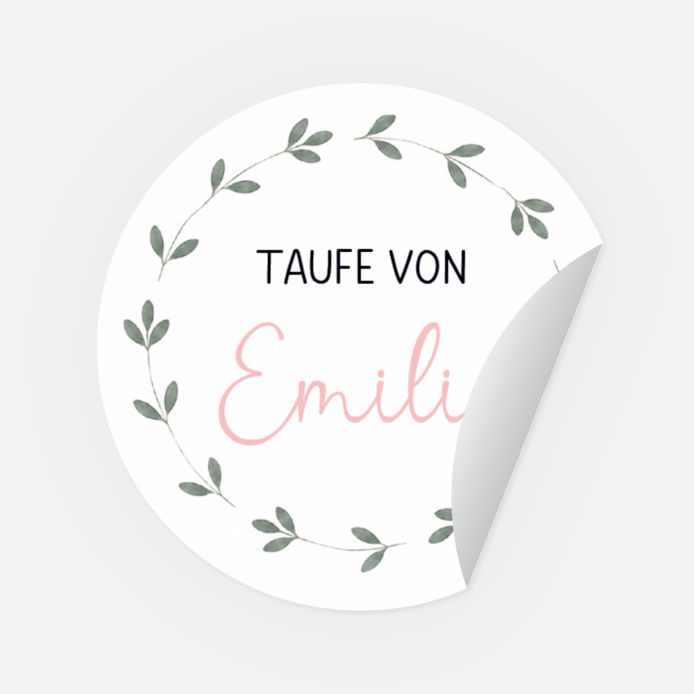Sticker Emilie rund 45 mm