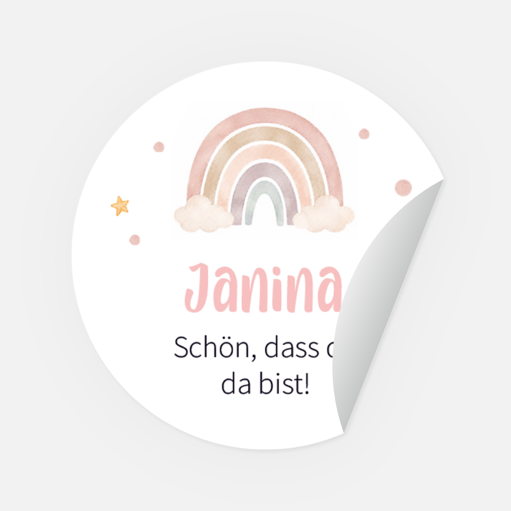 Sticker Janina rund 45 mm