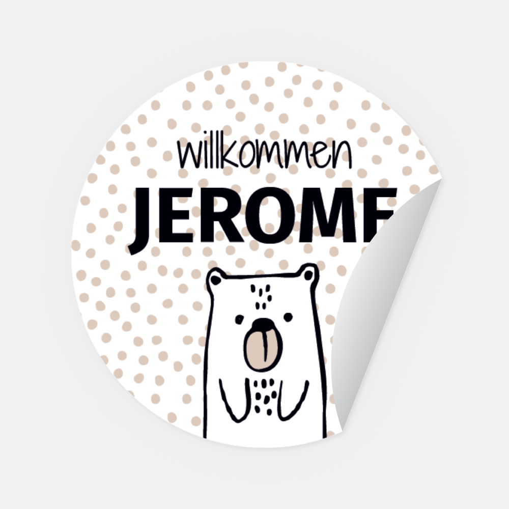 Sticker Jerome rund 45 mm