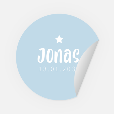 Sticker Jonas rund 45 mm