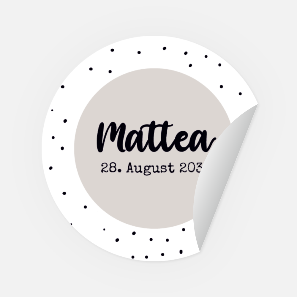 Sticker Mattea rund 45 mm