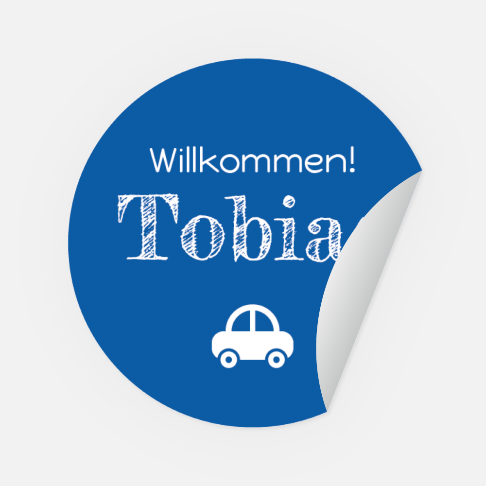 Sticker Tobias rund 45 mm