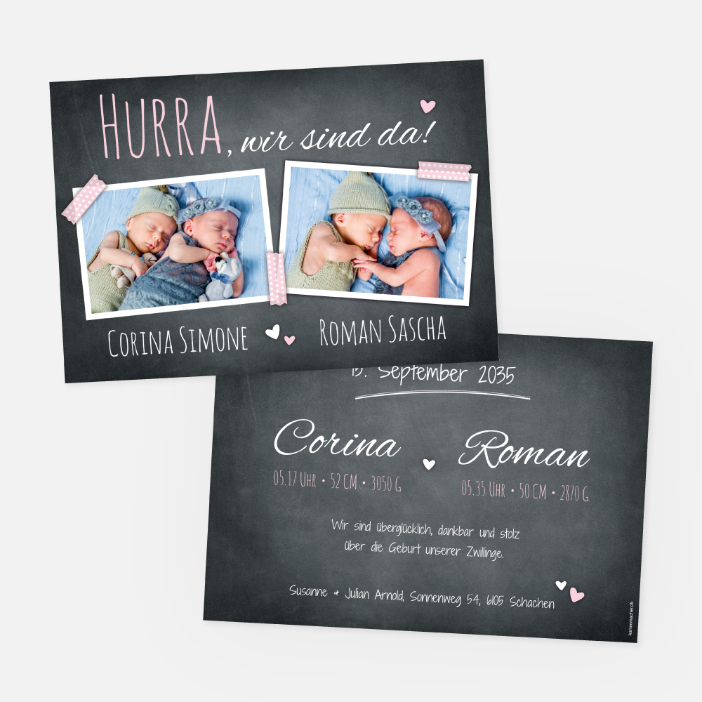 Geburtskarte Corina-Roman