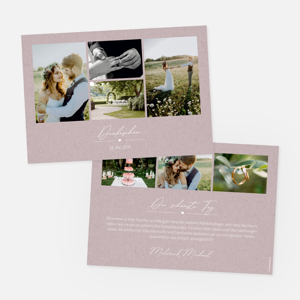 Dankeskarte Melina-Michael