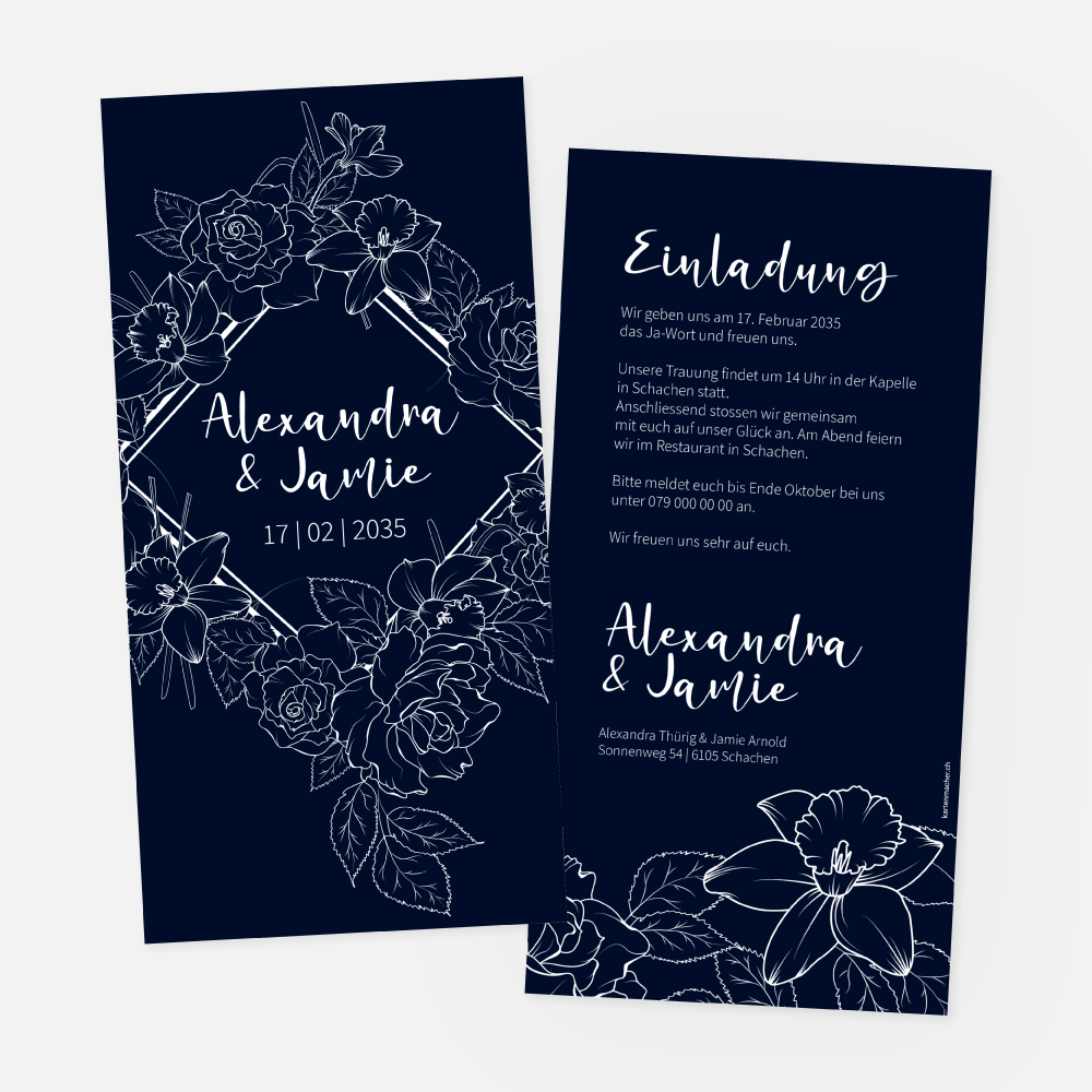 Hochzeitskarte Alexandra-Jamie