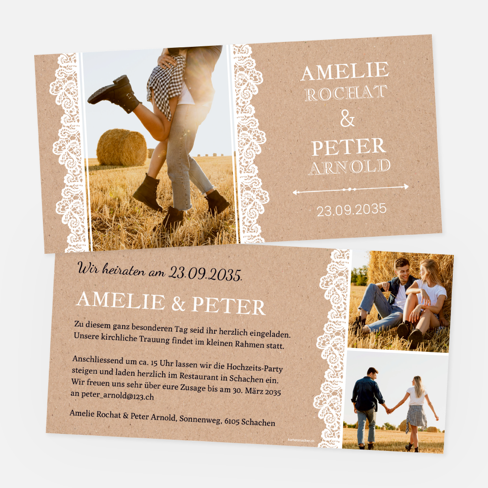 Hochzeitskarte Amelie-Peter