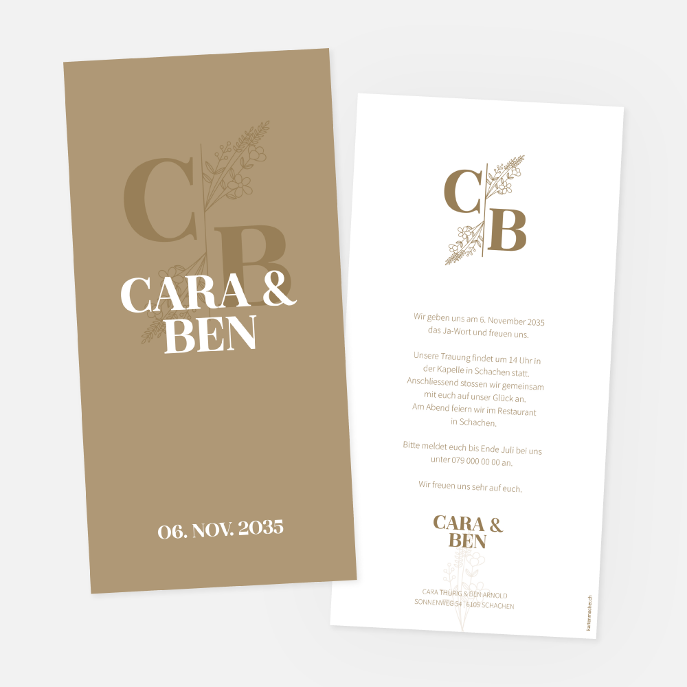 Hochzeitskarte Cara-Ben
