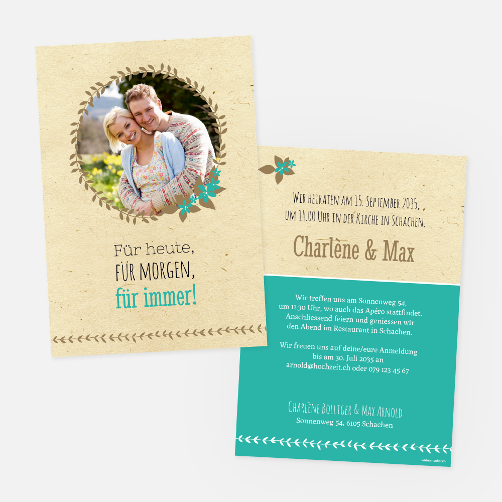 Hochzeitskarte Charlene-Max