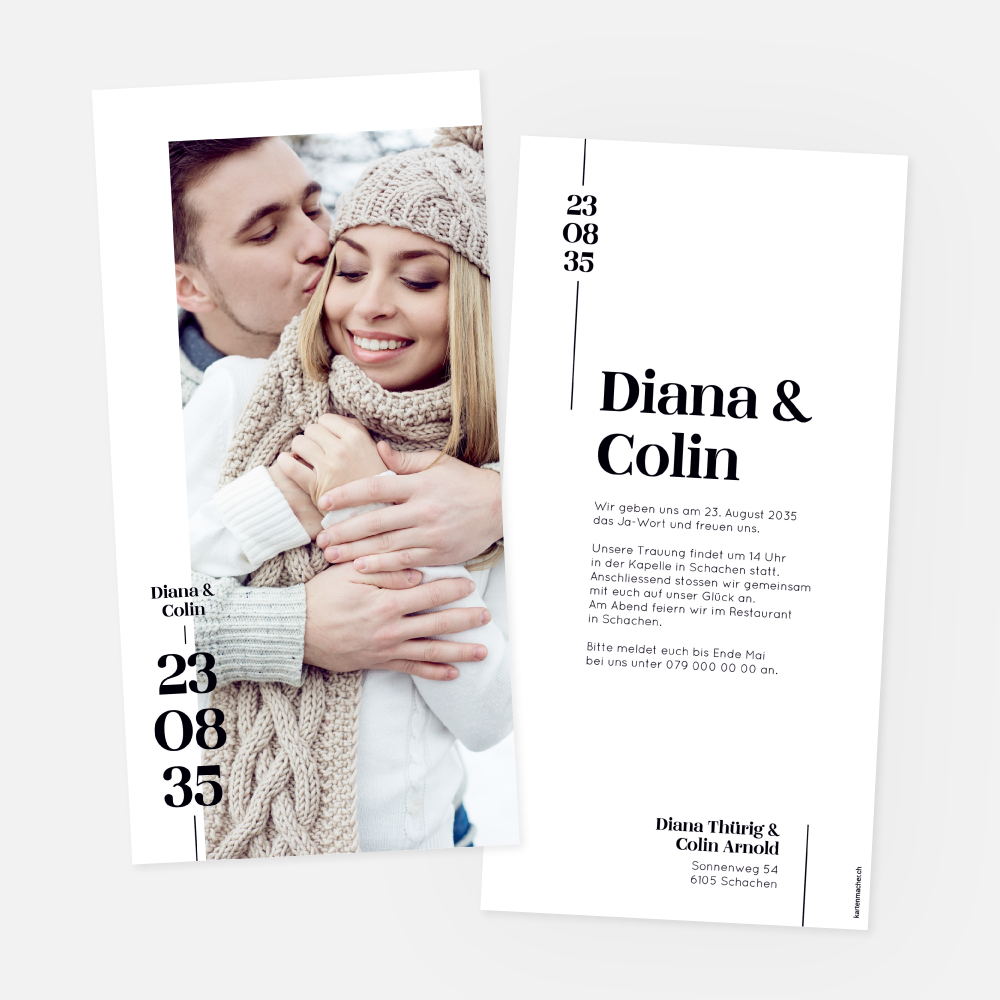 Hochzeitskarte Diana-Colin